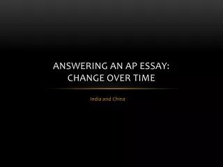 answering an ap essay change over time
