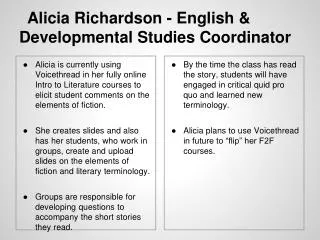 Alicia Richardson - English &amp; Developmental Studies Coordinator