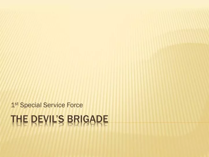 1 st special service force