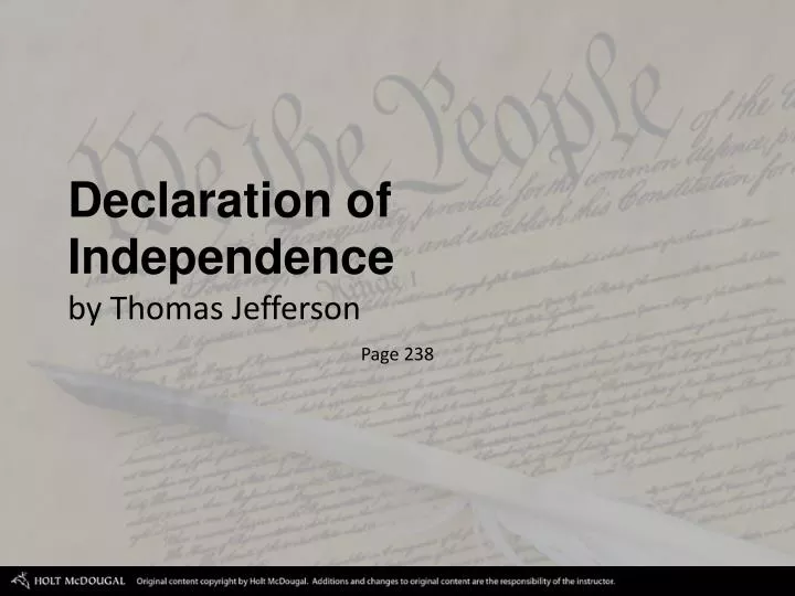 declaration of independence by thomas jefferson