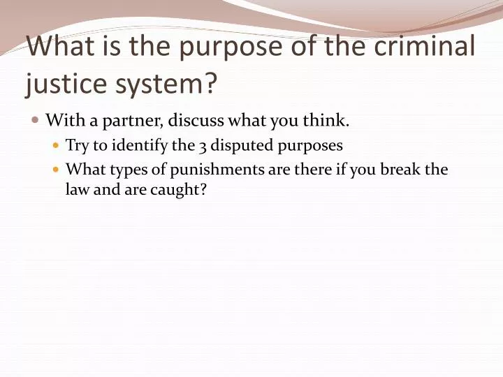 what is the purpose of the criminal justice system