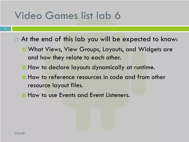 video games list lab 6