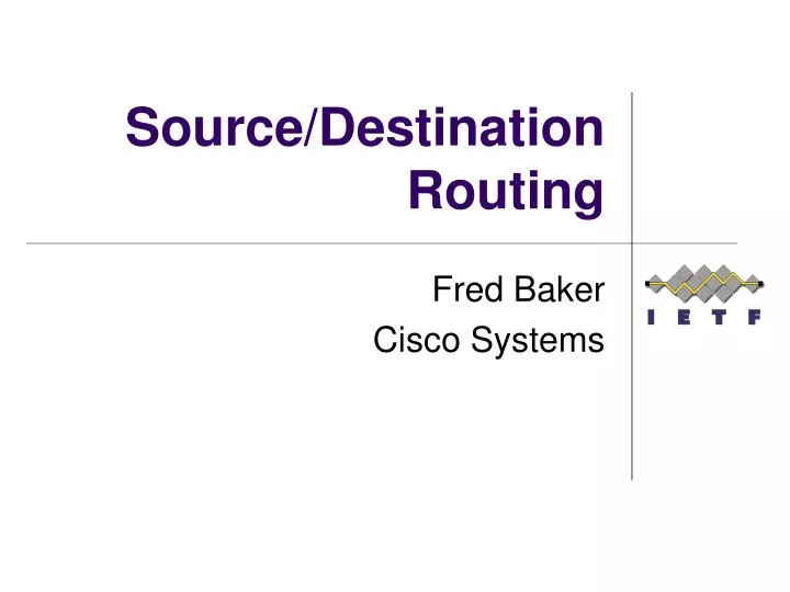 source destination routing