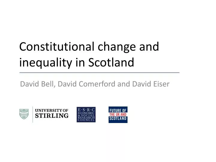 constitutional change and inequality in scotland