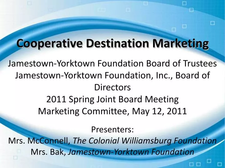 cooperative destination marketing