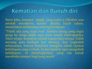 kematian dan bunuh diri