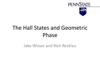 The Hall States and Geometric Phase