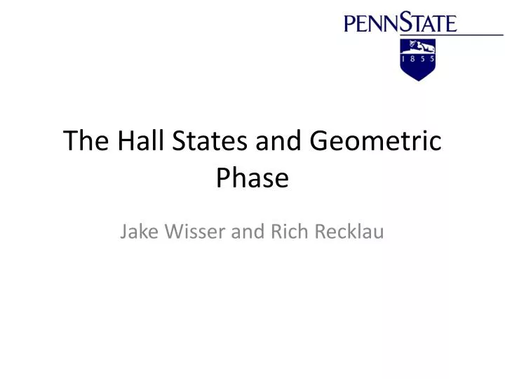 the hall states and geometric phase