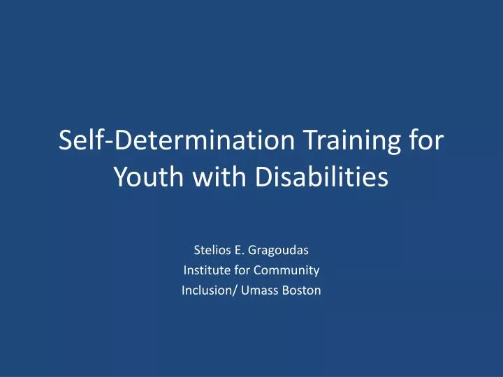self determination training for youth with disabilities