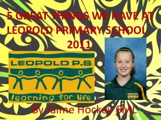 5 GREAT THINGS WE HAVE AT LEOPOLD PRIMARY SCHOOL 2011