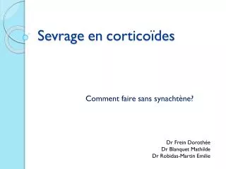 sevrage en cortico des