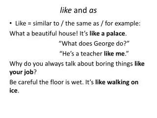 like and as