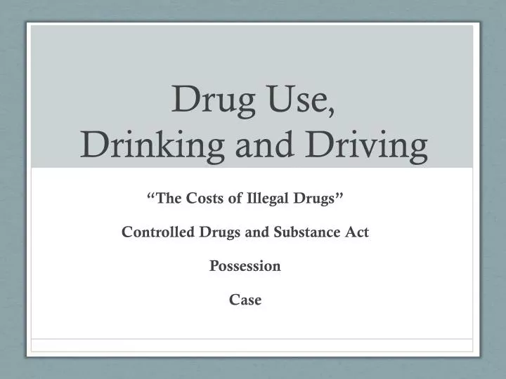 drug use drinking and driving