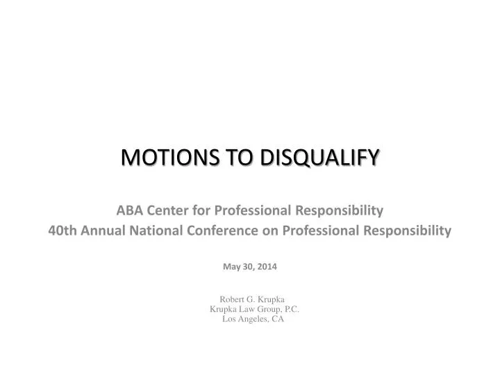 motions to disqualify