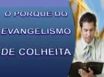 O PORQUÊ DO EVANGELISMO DE COLHEITA - slide 1