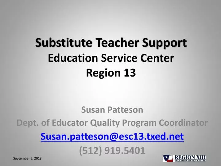 substitute teacher support education service center region 13