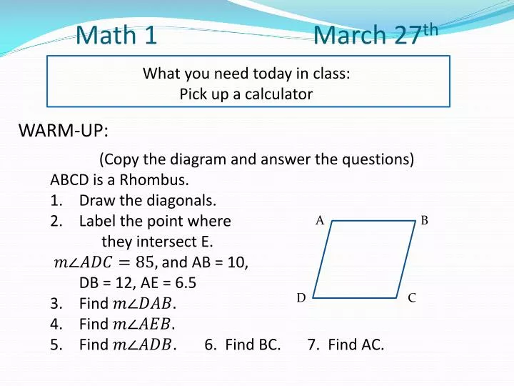 math 1 march 27 th