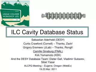 ILC Cavity Database Status
