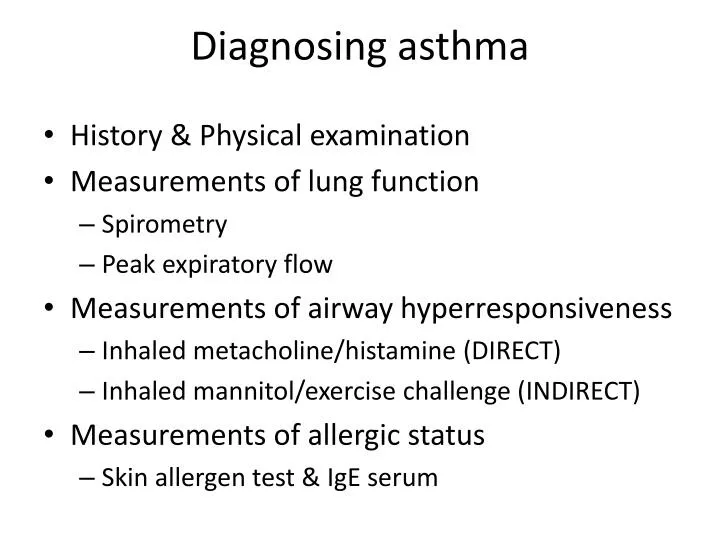diagnosing asthma