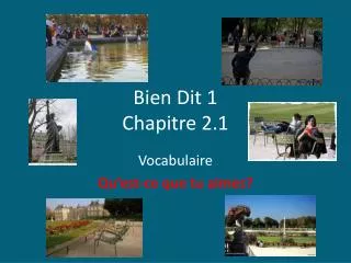 bien dit 1 chapitre 2 1