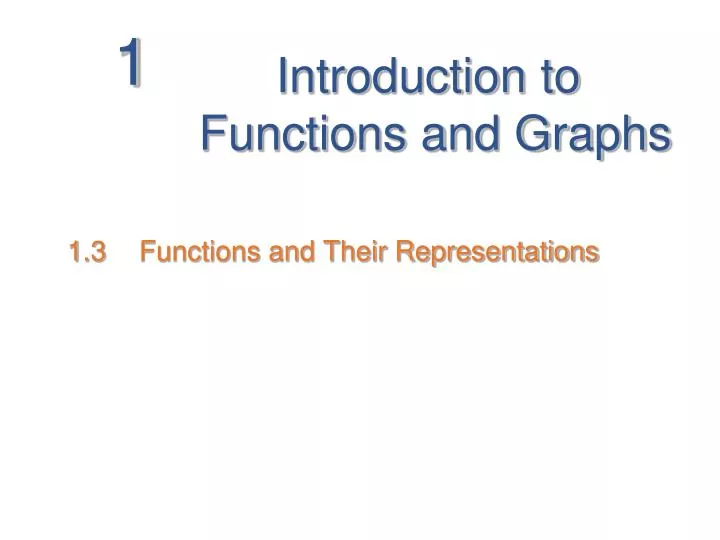 introduction to functions and graphs