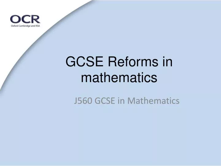 gcse reforms in mathematics