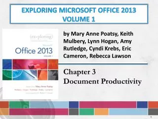 exploring Microsoft Office 2013 Volume 1