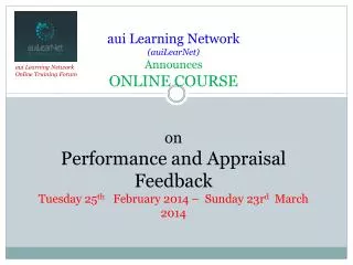aui Learning Network Online Training Forum