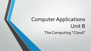 Computer Applications Unit B