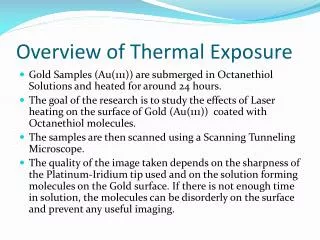 Overview of Thermal Exposure