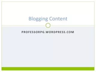 Blogging Content