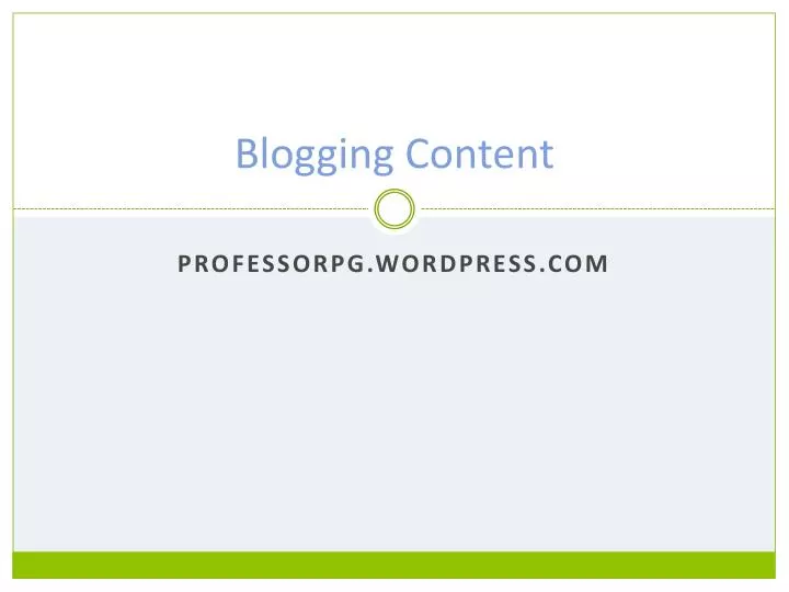 blogging content