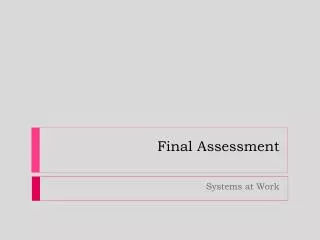 final assessment