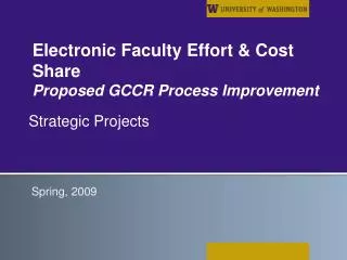 Electronic Faculty Effort &amp; Cost Share Proposed GCCR Process Improvement