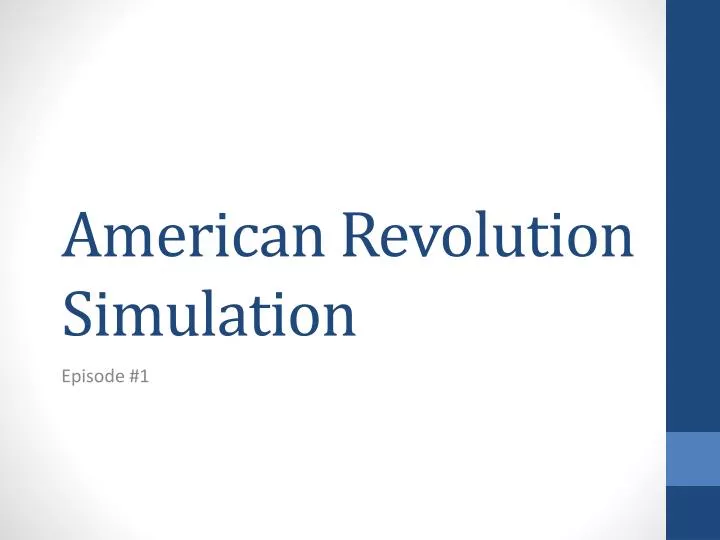 american revolution simulation