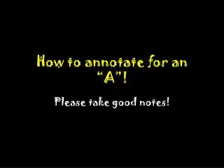 how to annotate for an a