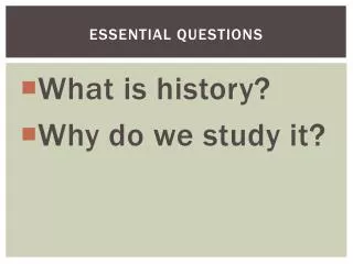 ESSENTIAL QUESTIONS