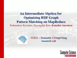 An Intermediate Algebra for Optimizing RDF Graph Pattern Matching on MapReduce