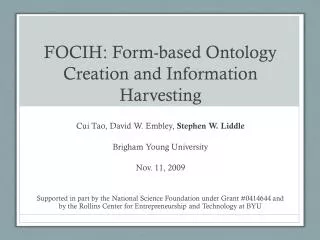 FOCIH: Form-based Ontology Creation and Information Harvesting