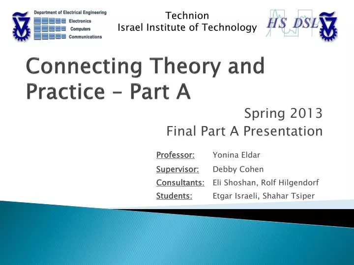 connecting theory and practice part a
