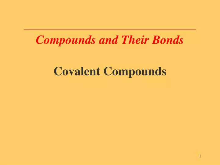 compounds and their bonds