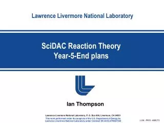 SciDAC Reaction Theory Year-5-End plans