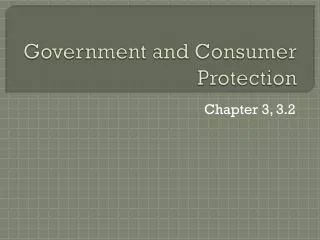 Government and Consumer Protection