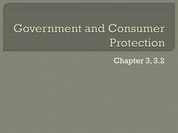 government and consumer protection