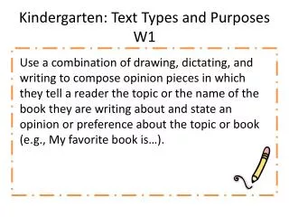 Kindergarten: Text Types and Purposes W1