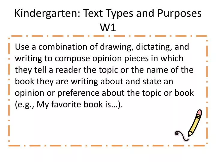 kindergarten text types and purposes w1