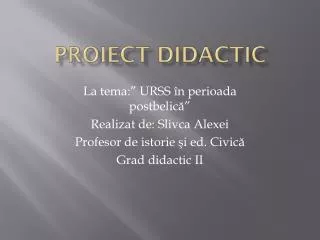 proiect didactic