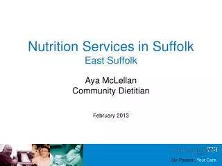 Nutrition Services in Suffolk East Suffolk