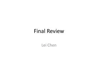 Final Review