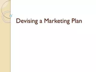 Devising a Marketing Plan